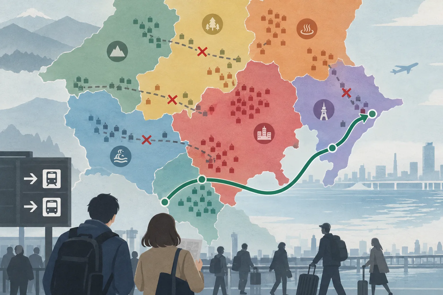 改期地图上的绕行日