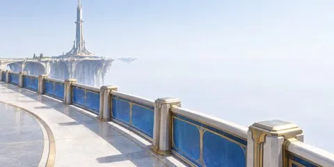 岩壁夹住的蓝桥