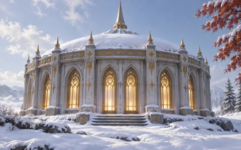 雪顶圆厅与红叶